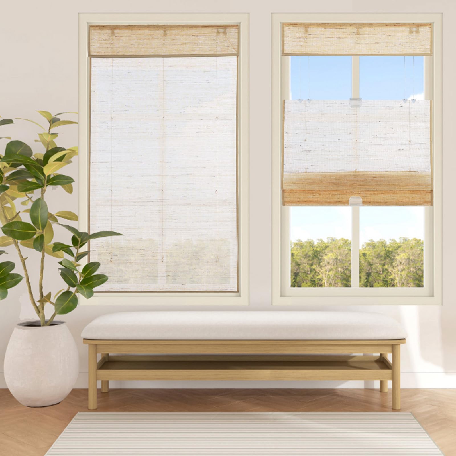 Amazon.com: LANTIME Cordless Top Down Bottom Up Natural Linen and
